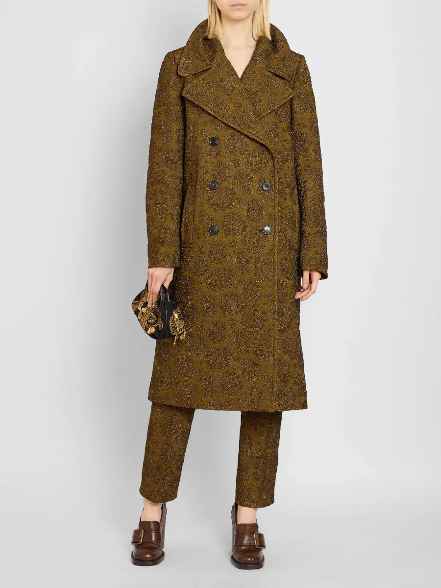 Dries Van Noten Women's Riani Metallic Jacquard Coat | Thumbnail 2 Dries Van Noten Women's Riani Metallic Jacquard Coat | Thumbnail 2