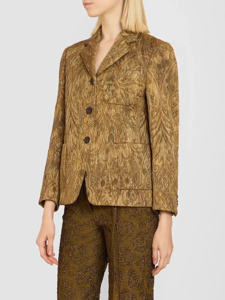Dries Van Noten Women's Brea Paisley Jacquard Utility Jacket | Thumbnail 4 Dries Van Noten Women's Brea Paisley Jacquard Utility Jacket | Thumbnail 4
