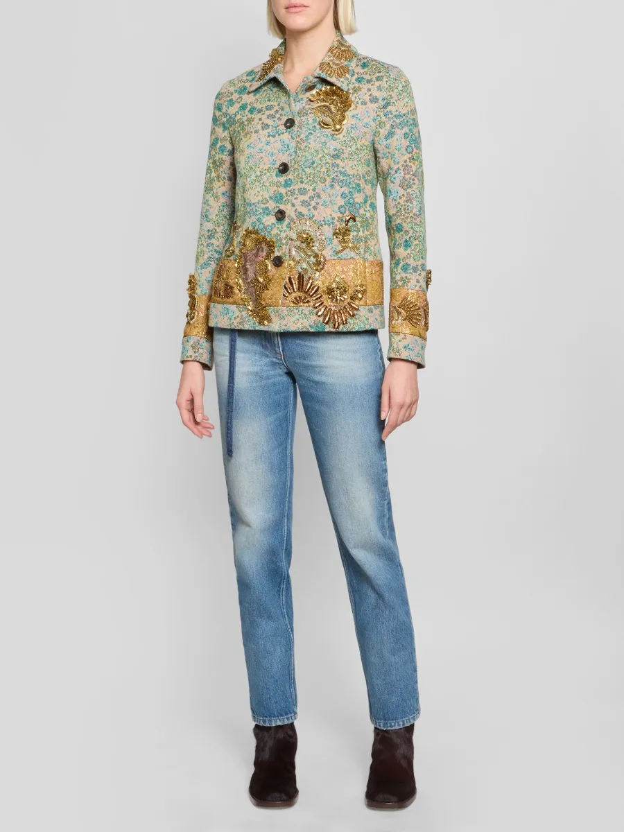 Dries Van Noten Women's Bettsy Bis Embroidered Cotton-Blend Jacket | Thumbnail 2 Dries Van Noten Women's Bettsy Bis Embroidered Cotton-Blend Jacket | Thumbnail 2
