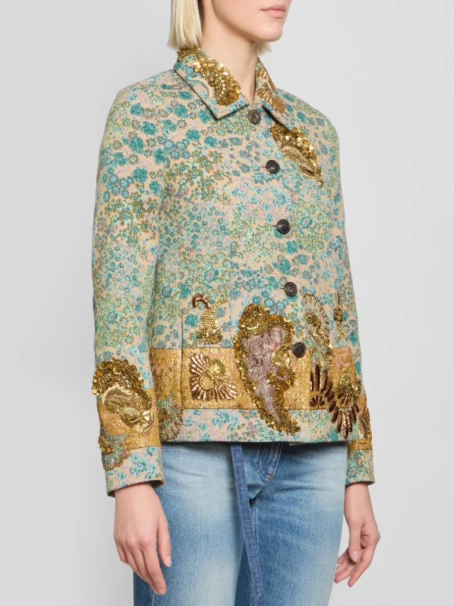 Dries Van Noten Women's Bettsy Bis Embroidered Cotton-Blend Jacket | Thumbnail 4 Dries Van Noten Women's Bettsy Bis Embroidered Cotton-Blend Jacket | Thumbnail 4