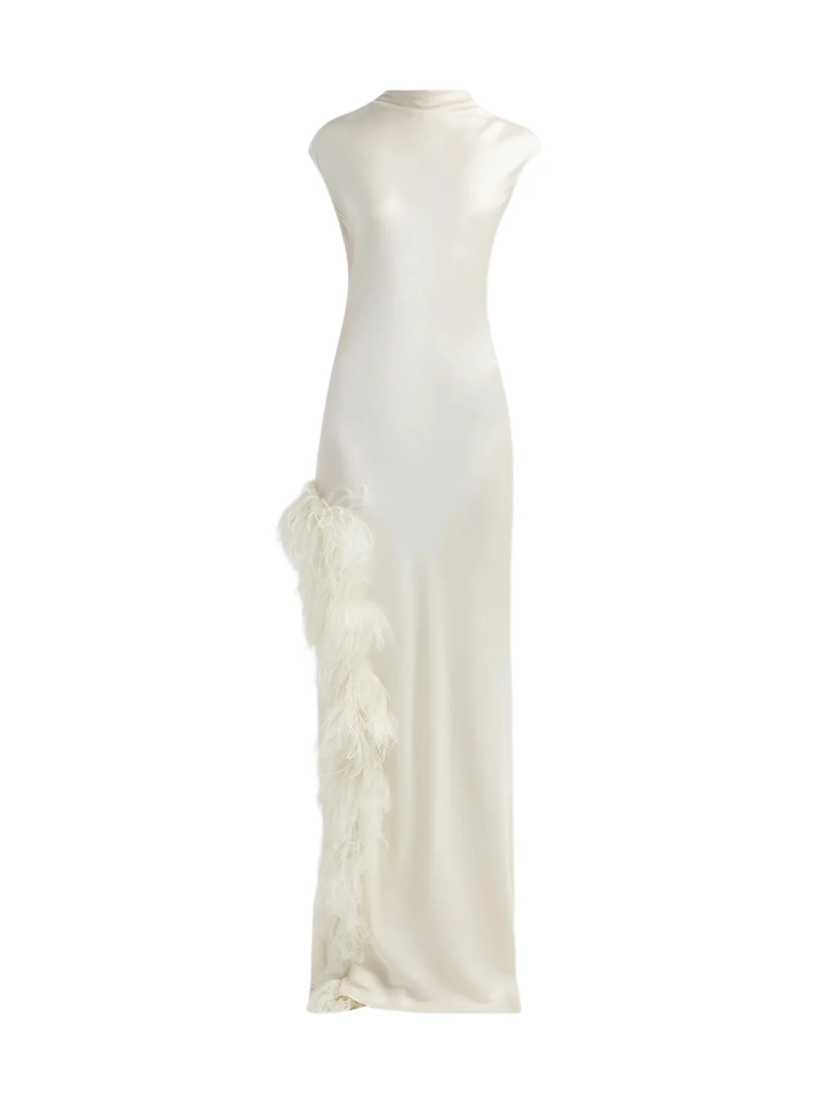 Lapointe Women's Satin Feather-Trimmed Slip Gown | Thumbnail 1 Lapointe Women's Satin Feather-Trimmed Slip Gown | Thumbnail 1