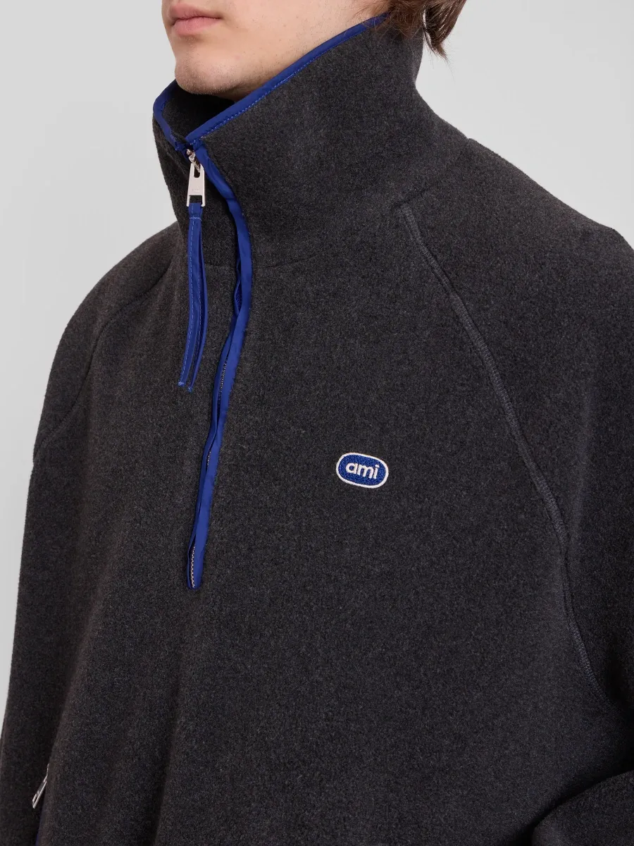 AMI PARIS Men's Half-Zip Fleece Pullover | Thumbnail 5 AMI PARIS Men's Half-Zip Fleece Pullover | Thumbnail 5
