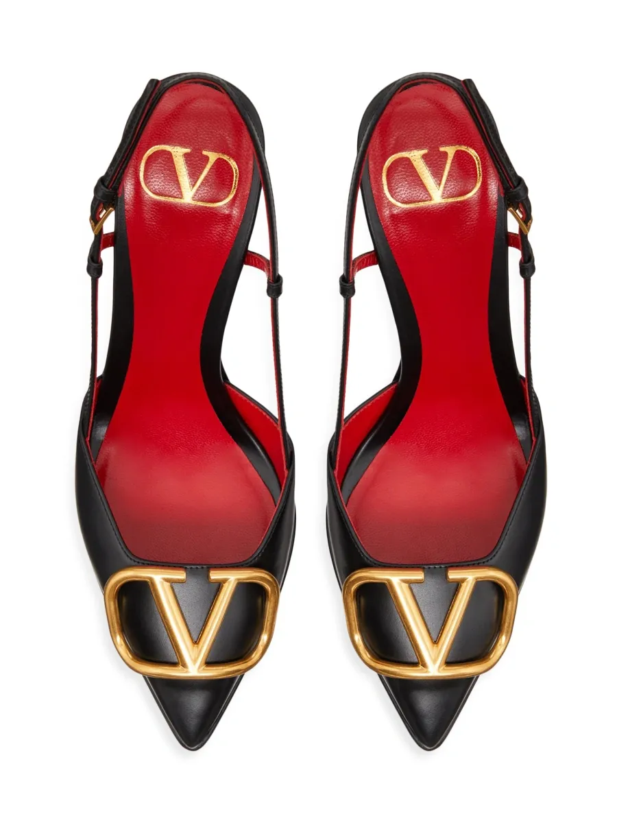 Valentino Women's VLogo Signature Calfskin Slingback Platform Pumps 120MM | Thumbnail 4 Valentino Women's VLogo Signature Calfskin Slingback Platform Pumps 120MM | Thumbnail 4