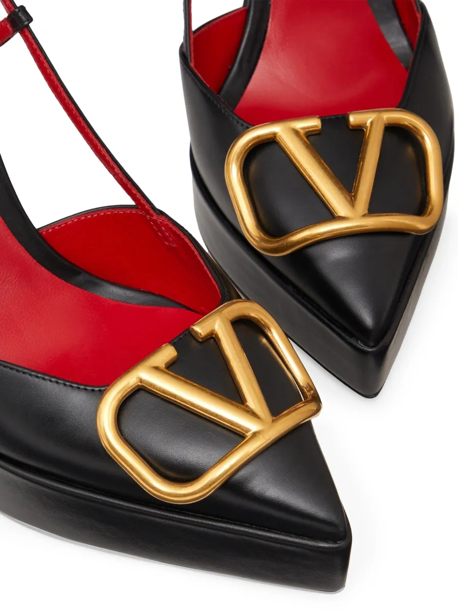 Valentino Women's VLogo Signature Calfskin Slingback Platform Pumps 120MM | Thumbnail 5 Valentino Women's VLogo Signature Calfskin Slingback Platform Pumps 120MM | Thumbnail 5