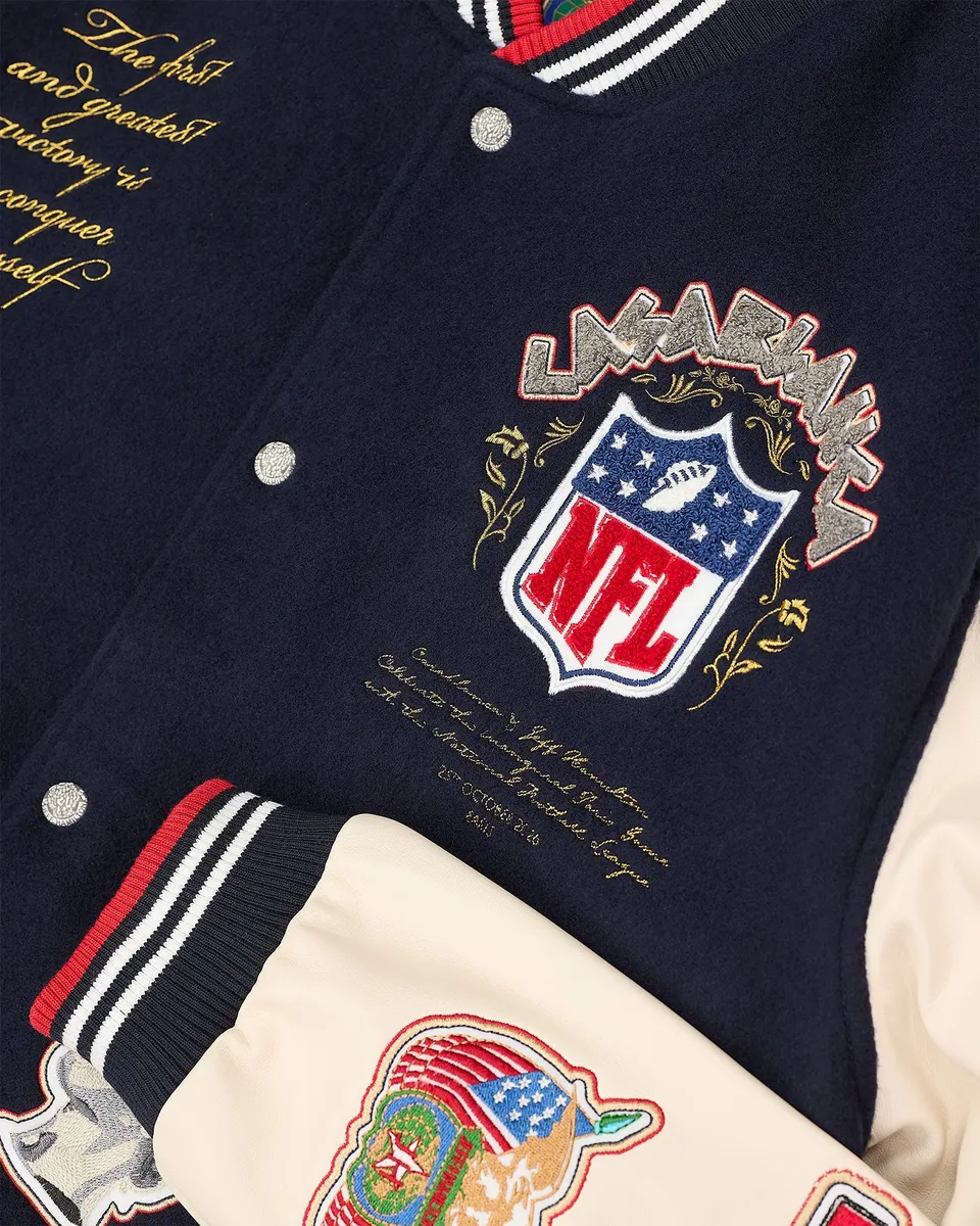 Casablanca NFL Paris Game Leather Varsity Jacket | Thumbnail 3 Casablanca NFL Paris Game Leather Varsity Jacket | Thumbnail 3