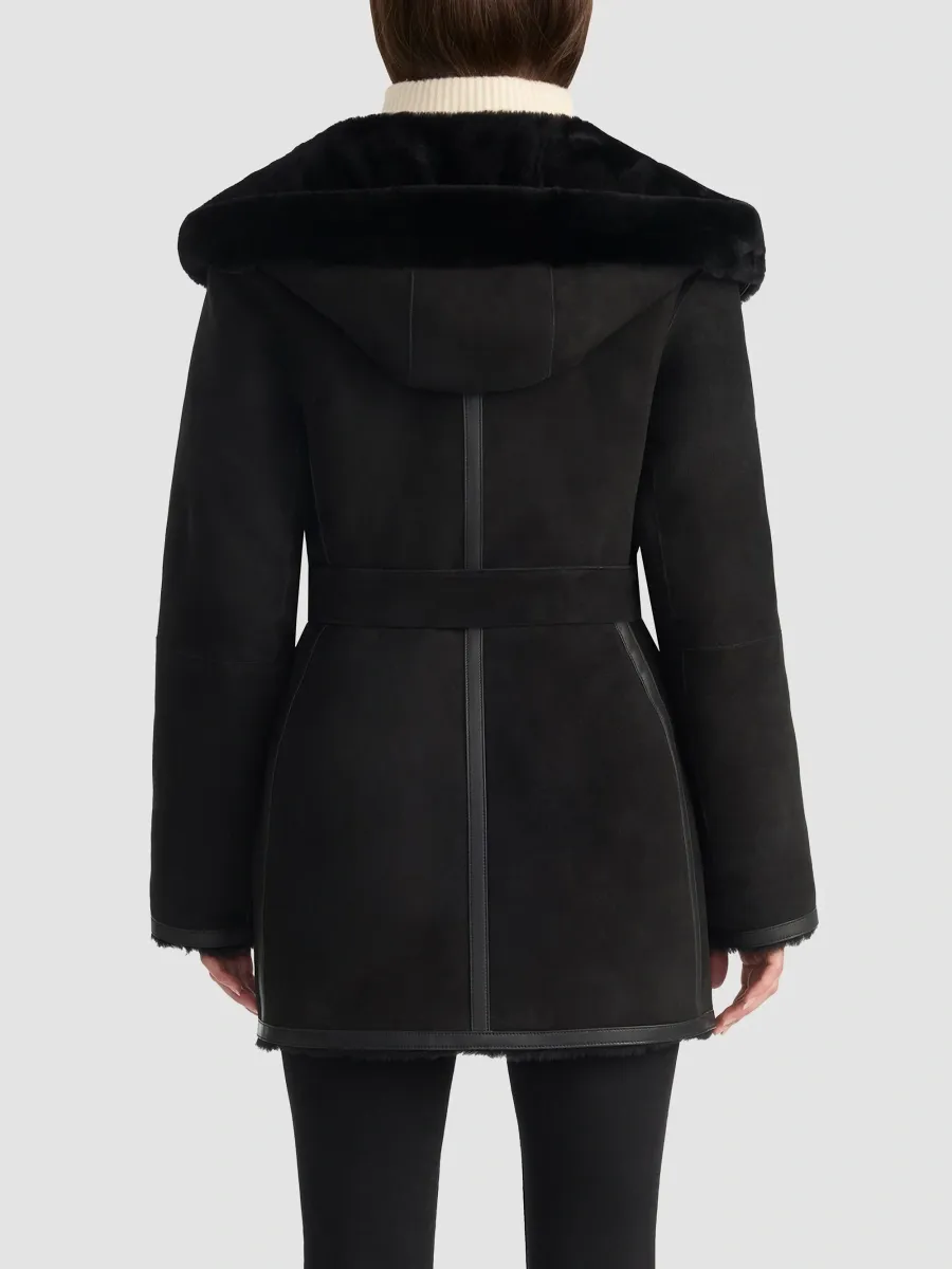 Mackage Women's Valencia Leather & Suede Reversible Wrap Coat | Thumbnail 3 Mackage Women's Valencia Leather & Suede Reversible Wrap Coat | Thumbnail 3