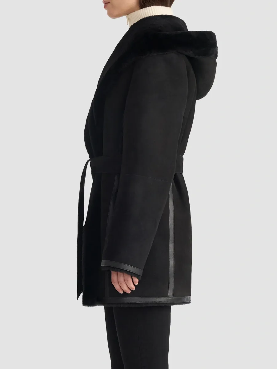 Mackage Women's Valencia Leather & Suede Reversible Wrap Coat | Thumbnail 7 Mackage Women's Valencia Leather & Suede Reversible Wrap Coat | Thumbnail 7