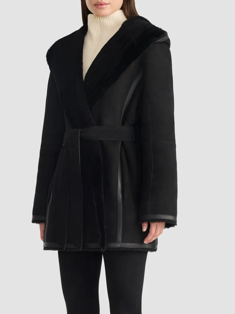 Mackage Women's Valencia Leather & Suede Reversible Wrap Coat | Thumbnail 8 Mackage Women's Valencia Leather & Suede Reversible Wrap Coat | Thumbnail 8