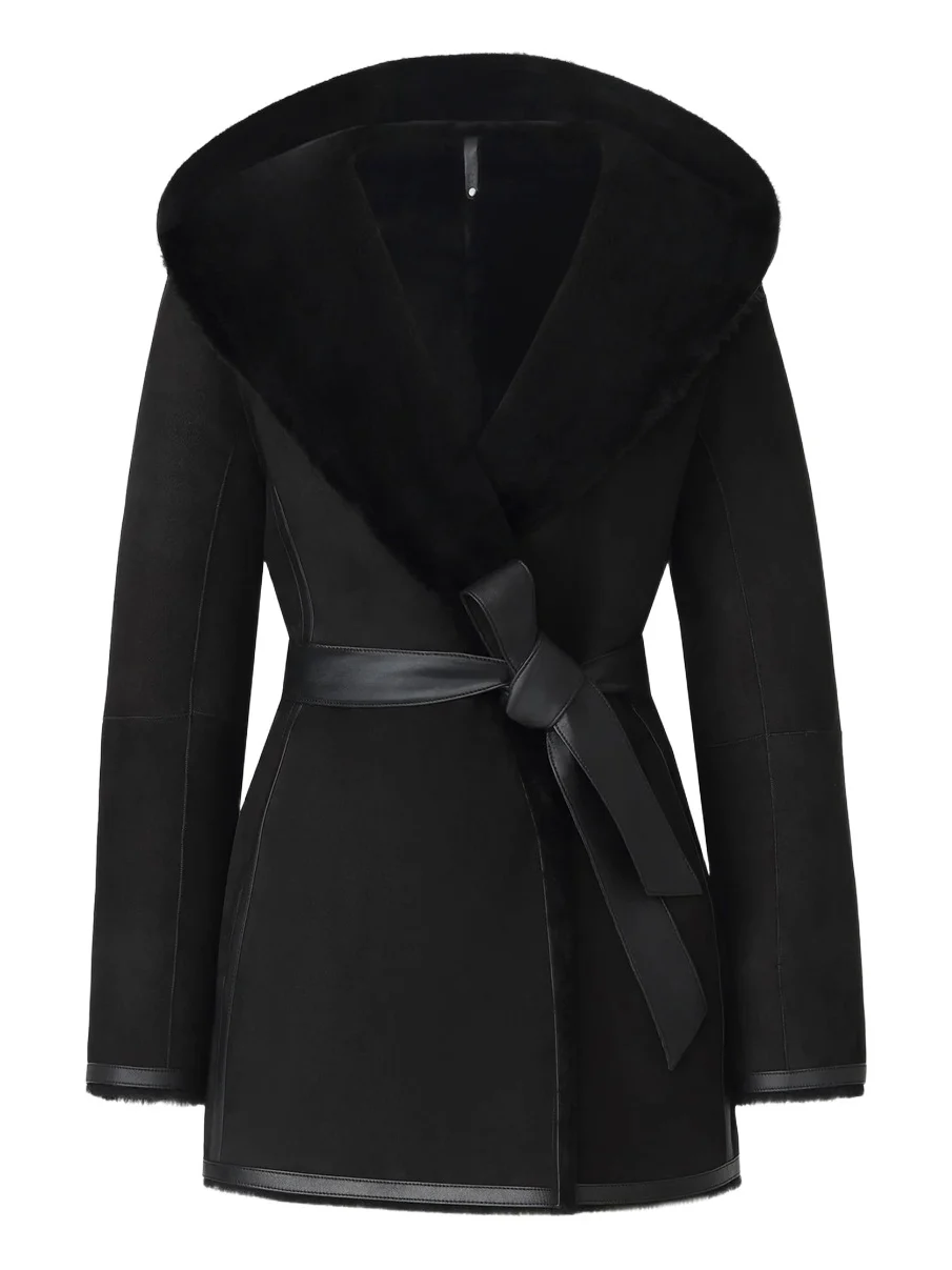 Mackage Women's Valencia Leather & Suede Reversible Wrap Coat