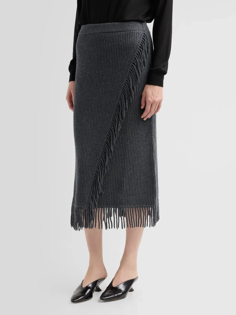 Simkhai Women's Casey Wool-Cashmere Wool Midi Skirt | Thumbnail 4 Simkhai Women's Casey Wool-Cashmere Wool Midi Skirt | Thumbnail 4