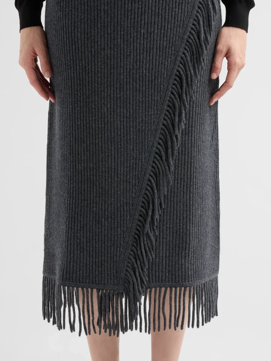 Simkhai Women's Casey Wool-Cashmere Wool Midi Skirt | Thumbnail 5 Simkhai Women's Casey Wool-Cashmere Wool Midi Skirt | Thumbnail 5