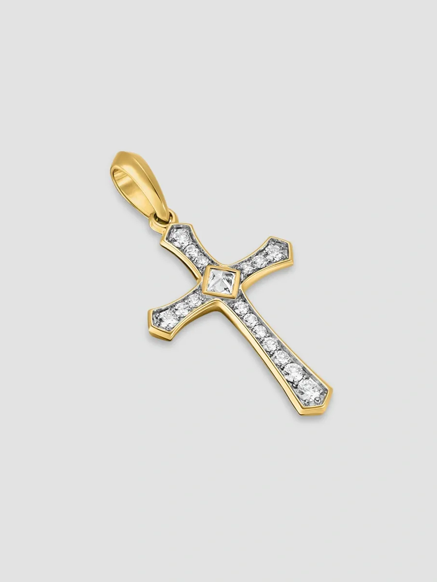David Yurman Men's Knife Edge Cross Amulet in 18K Yellow Gold | Thumbnail 2 David Yurman Men's Knife Edge Cross Amulet in 18K Yellow Gold | Thumbnail 2