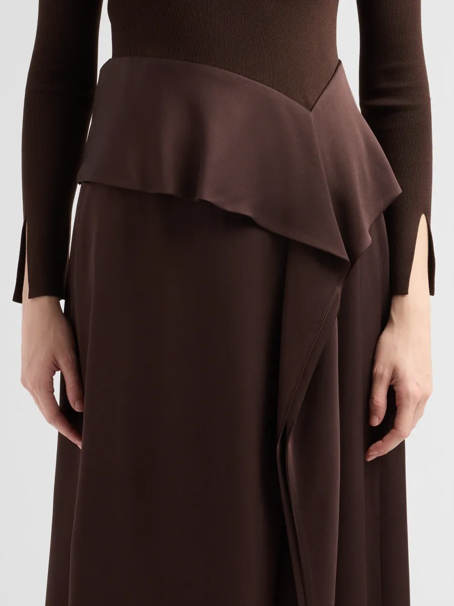 Simkhai Women's Ornella Satin Peplum Midi Dress | Thumbnail 5 Simkhai Women's Ornella Satin Peplum Midi Dress | Thumbnail 5