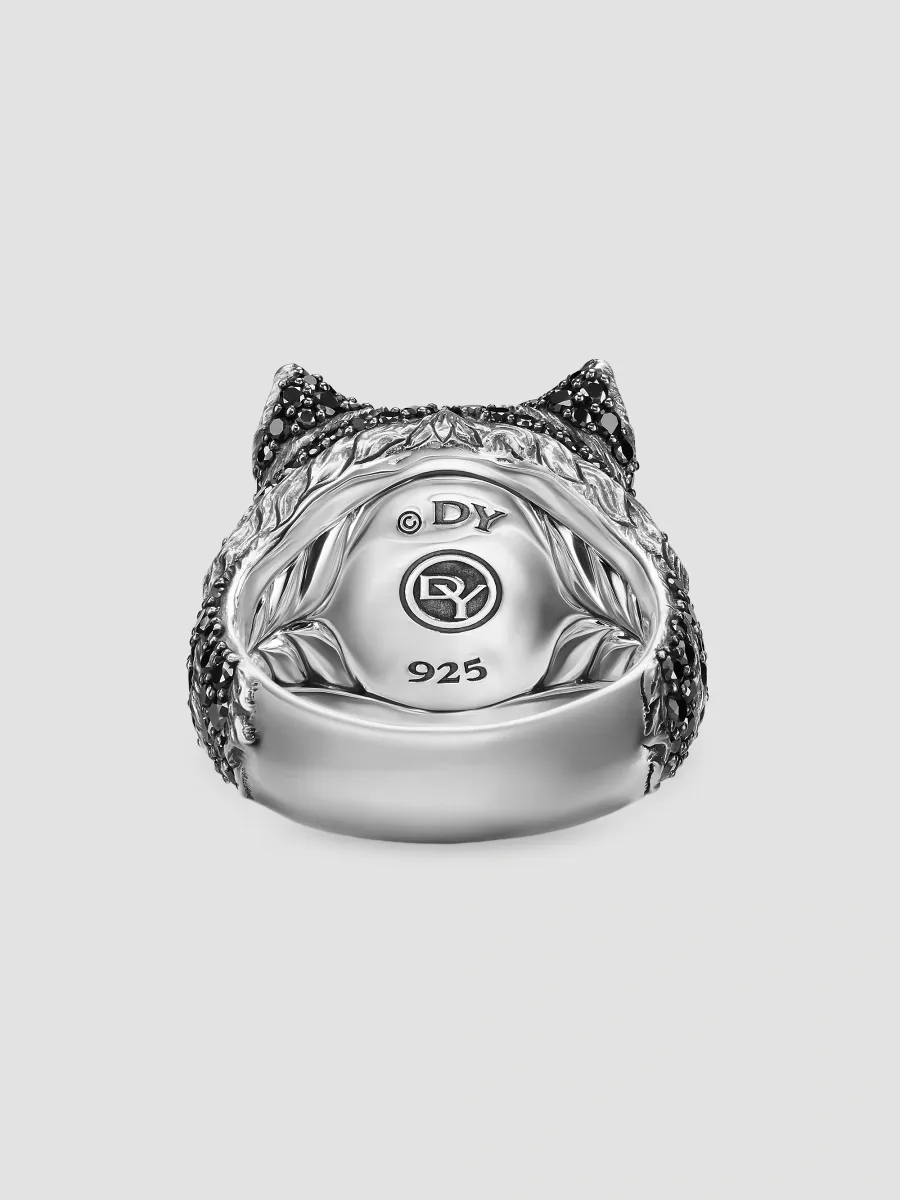 David Yurman Men's Petrvs Wolf Signet Ring in Sterling Silver - Black Diamond | Thumbnail 5 David Yurman Men's Petrvs Wolf Signet Ring in Sterling Silver - Black Diamond | Thumbnail 5