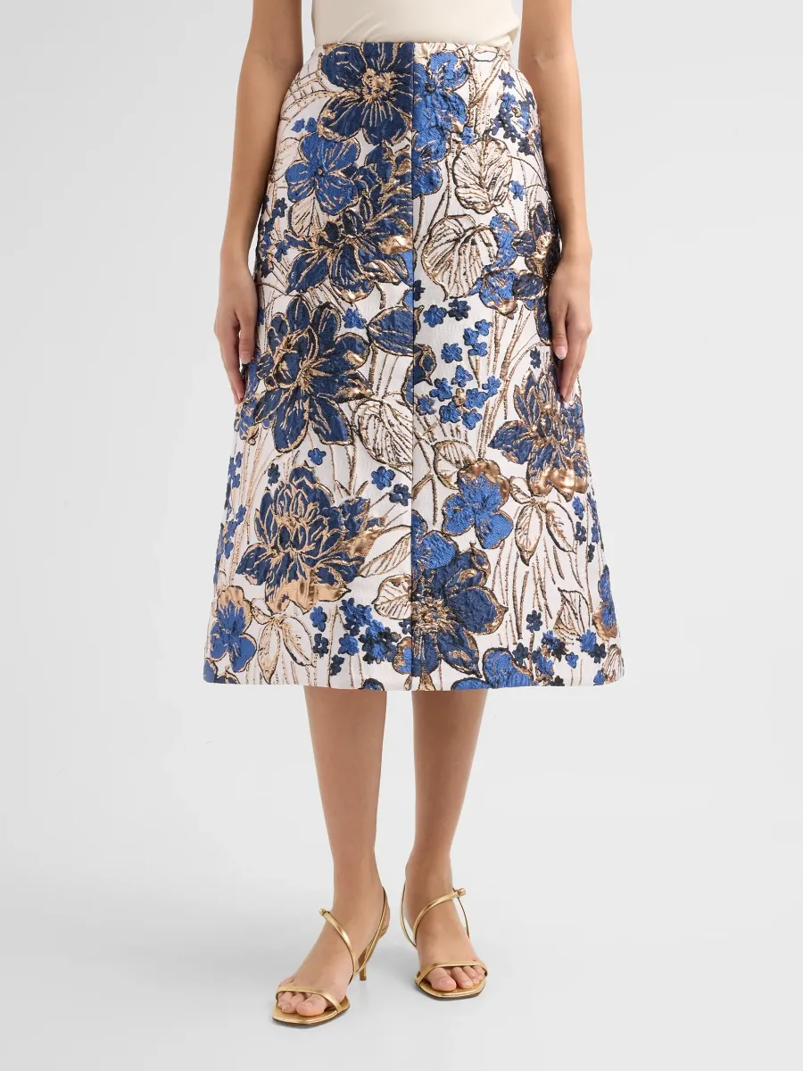 Simkhai Women's Skye Floral Brocade Midi Skirt | Thumbnail 4 Simkhai Women's Skye Floral Brocade Midi Skirt | Thumbnail 4