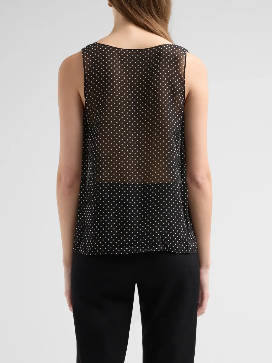 Nili Lotan Women's Jin Polka Dot Semi-Sheer Silk Tank | Thumbnail 3
