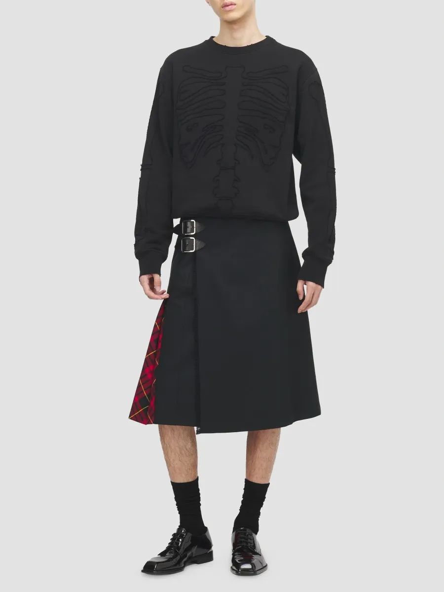 Alexander McQueen Men's Ribcage Appliqué Cotton Crewneck Sweatshirt | Thumbnail 2