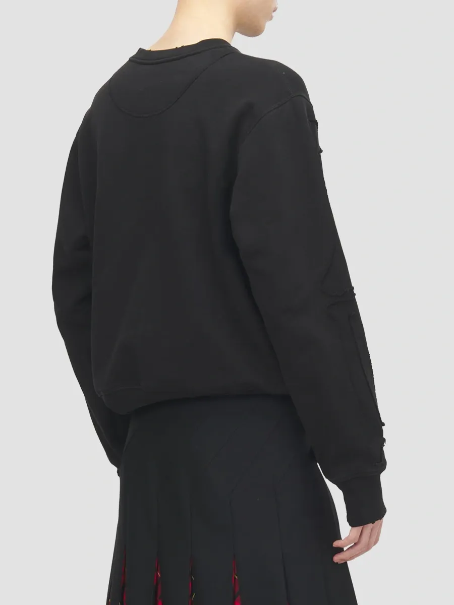 Alexander McQueen Men's Ribcage Appliqué Cotton Crewneck Sweatshirt | Thumbnail 3