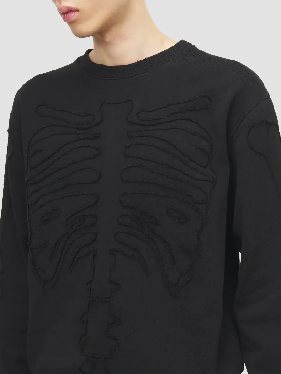 Alexander McQueen Men's Ribcage Appliqué Cotton Crewneck Sweatshirt | Thumbnail 5