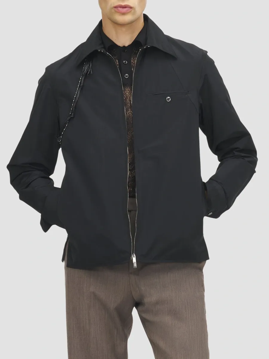 Alexander McQueen Men's Braided Cotton-Blend Zip-Up Jacket | Thumbnail 4