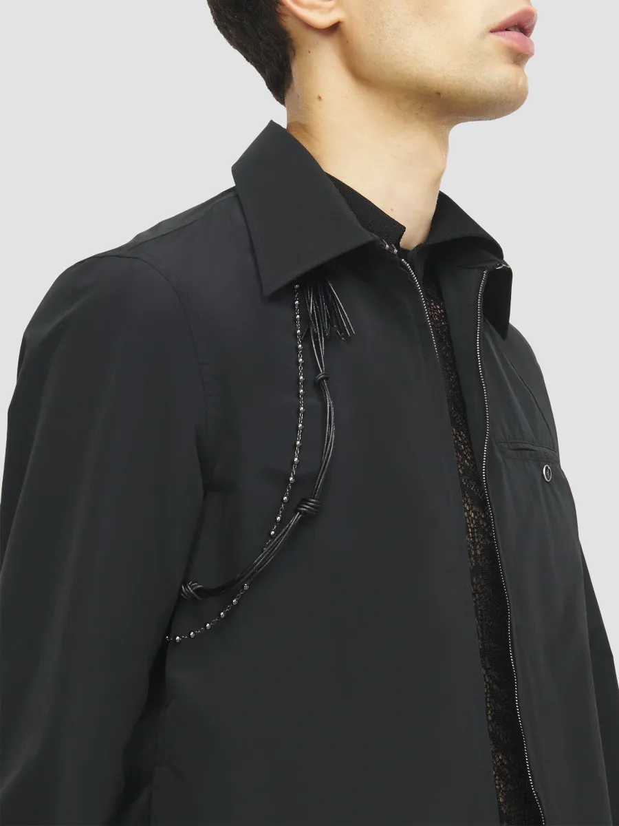 Alexander McQueen Men's Braided Cotton-Blend Zip-Up Jacket | Thumbnail 6