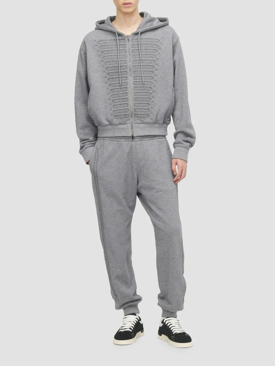 Alexander McQueen Men's Ceremonial Embroidered Cotton Zip-Up Hoodie | Thumbnail 2