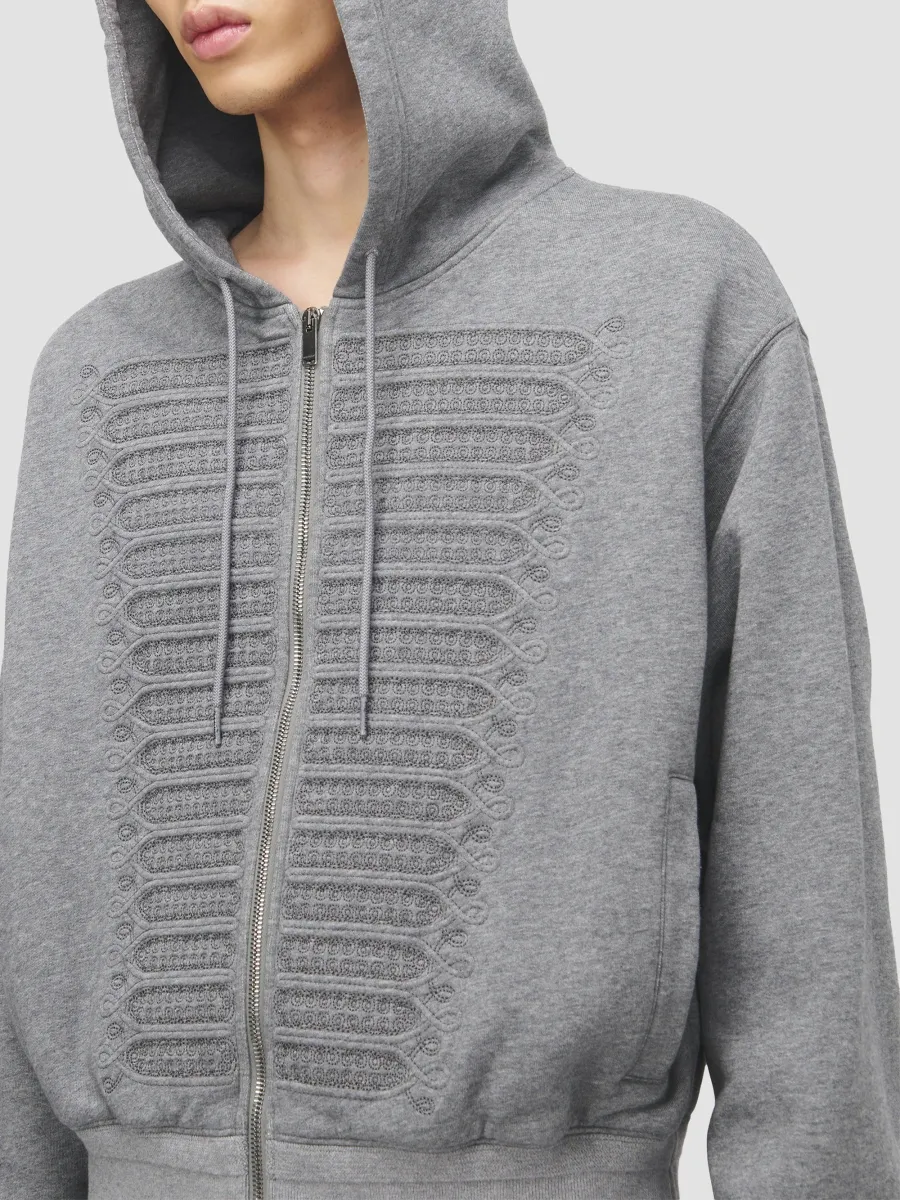 Alexander McQueen Men's Ceremonial Embroidered Cotton Zip-Up Hoodie | Thumbnail 5