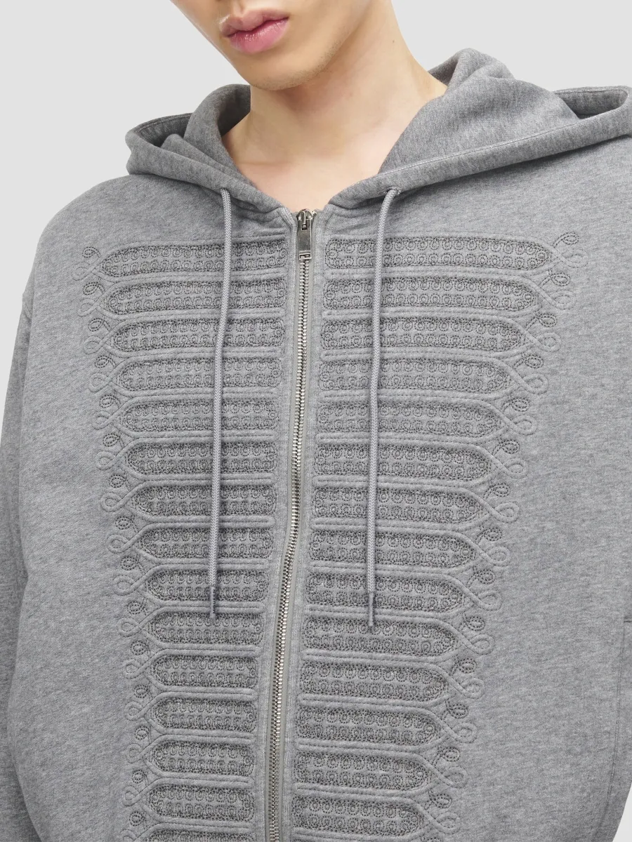 Alexander McQueen Men's Ceremonial Embroidered Cotton Zip-Up Hoodie | Thumbnail 6