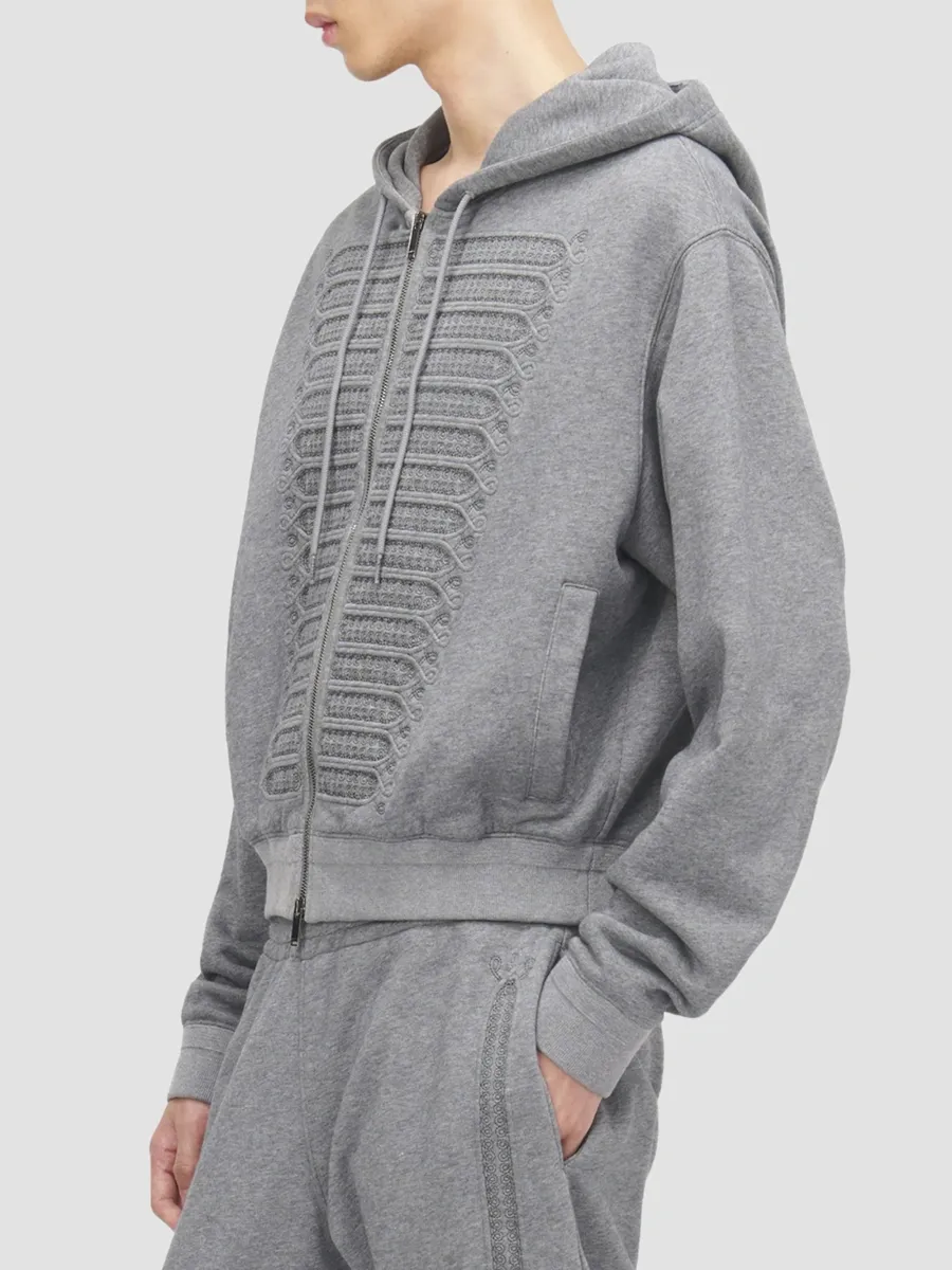 Alexander McQueen Men's Ceremonial Embroidered Cotton Zip-Up Hoodie | Thumbnail 7