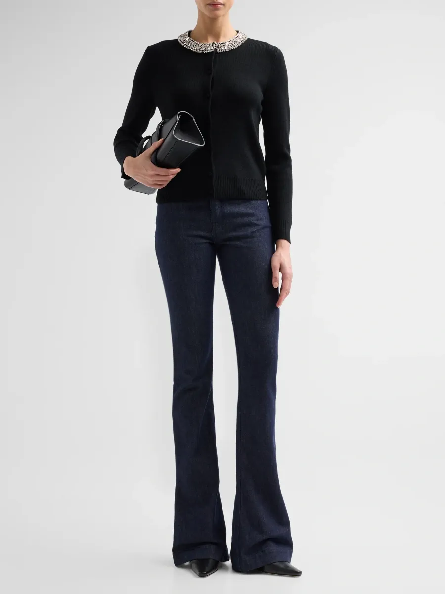 Veronica Beard Women's Daro Embellished-Collar Wool Cardigan | Thumbnail 2 Veronica Beard Women's Daro Embellished-Collar Wool Cardigan | Thumbnail 2