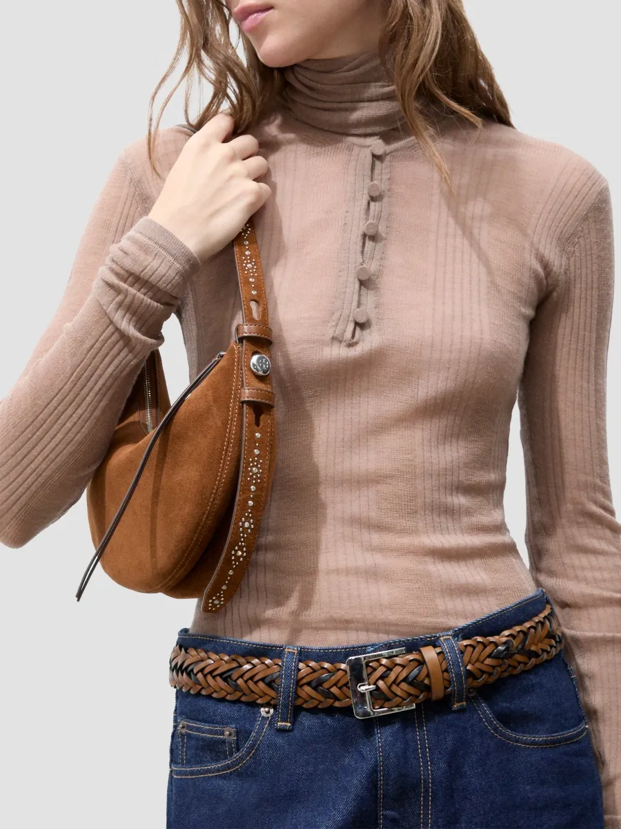 Tory Burch Women's Romy Studded Suede Shoulder Bag | Thumbnail 2 Tory Burch Women's Romy Studded Suede Shoulder Bag | Thumbnail 2