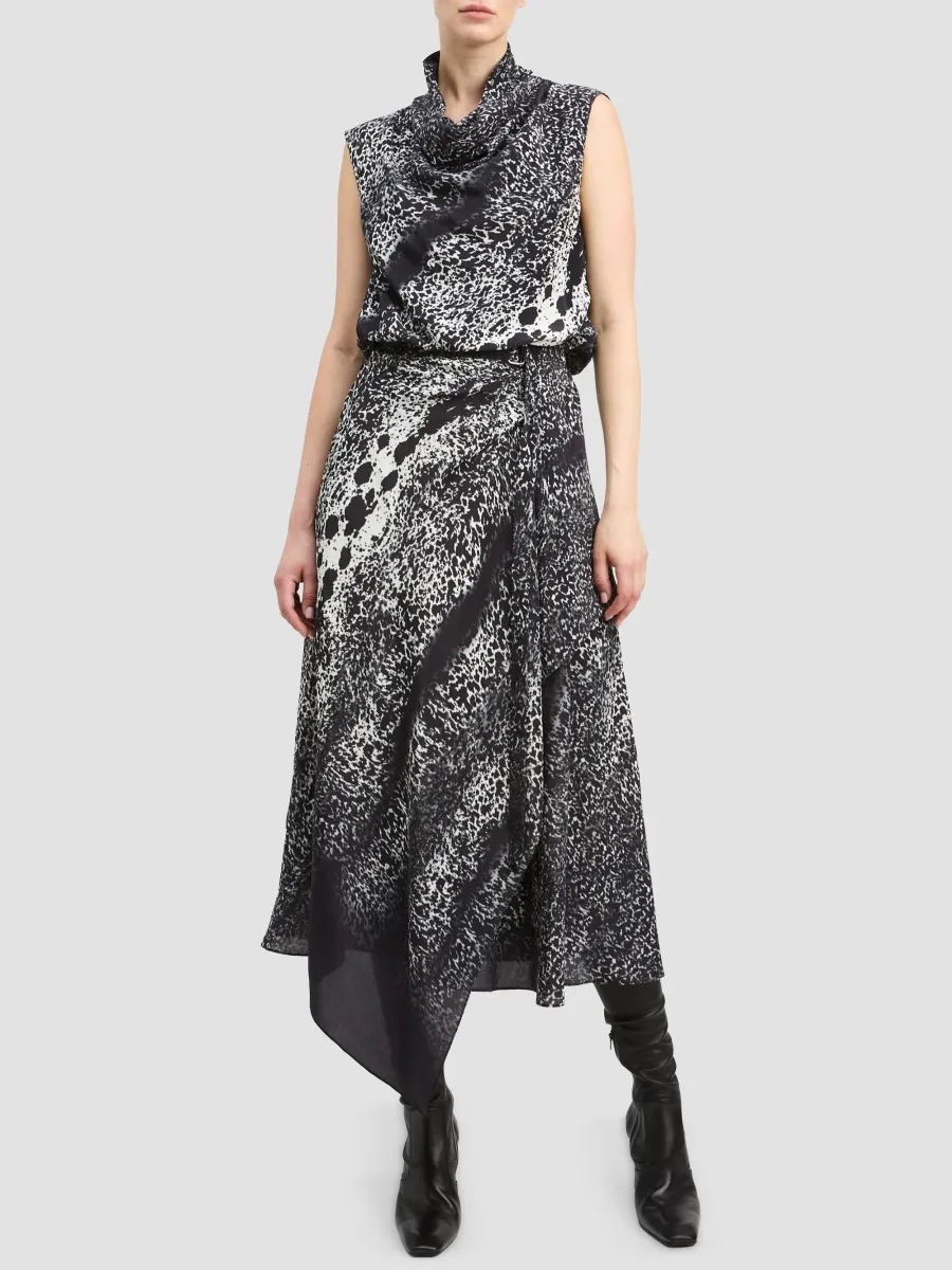 Derek Lam Women's Abstract Cowhide-Print Midi Dress | Thumbnail 3