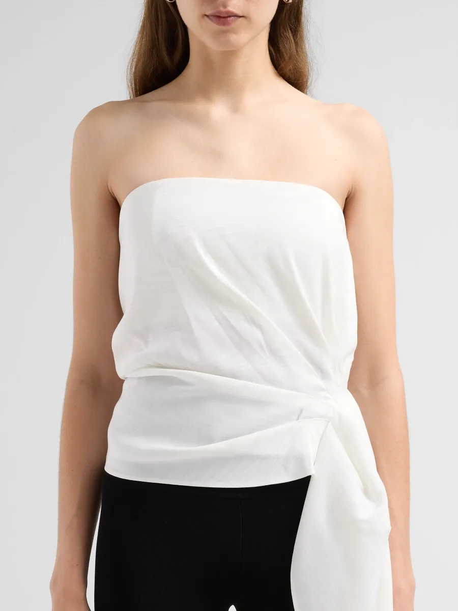 Staud Women's Lux Gathered Strapless Train Top | Thumbnail 5 Staud Women's Lux Gathered Strapless Train Top | Thumbnail 5