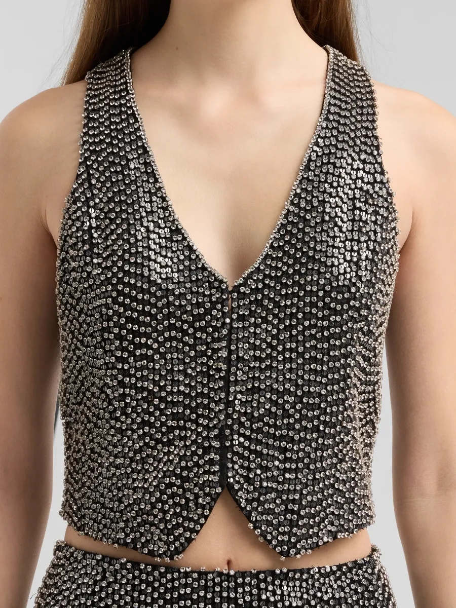 L'Agence Women's Nixe Embellished Vest | Thumbnail 5 L'Agence Women's Nixe Embellished Vest | Thumbnail 5