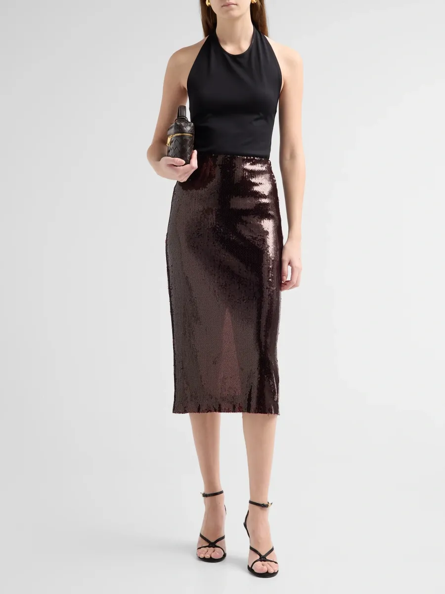 L'Agence Women's Makena Sequined Pencil Midi Skirt | Thumbnail 2