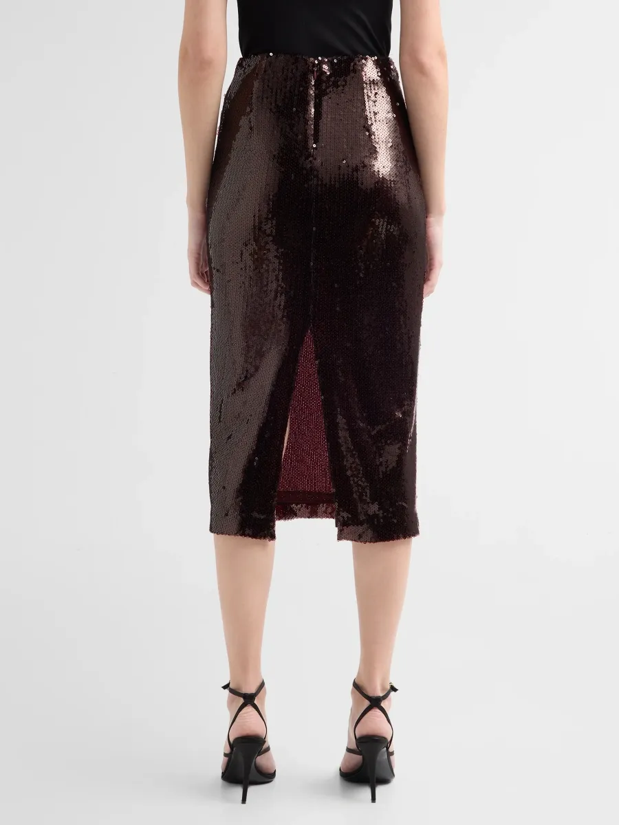 L'Agence Women's Makena Sequined Pencil Midi Skirt | Thumbnail 3