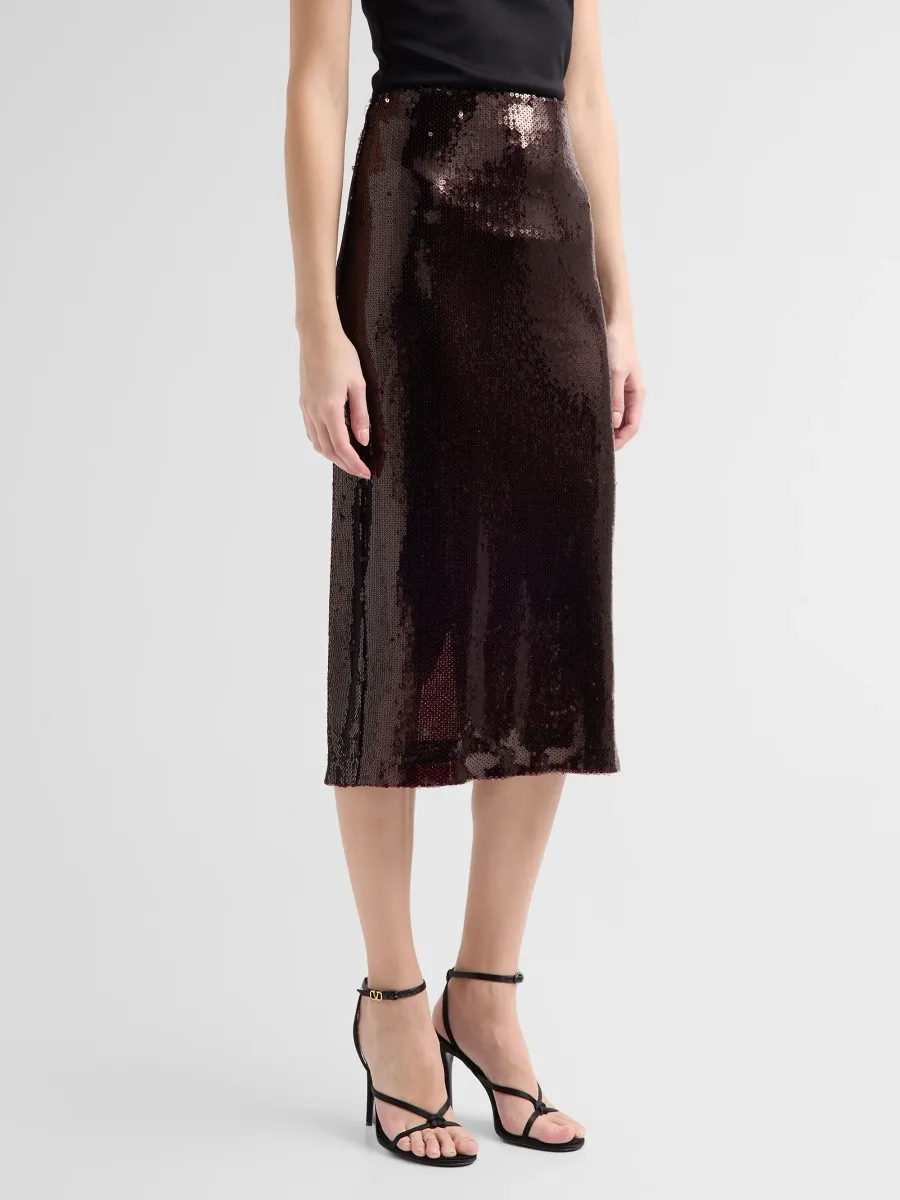 L'Agence Women's Makena Sequined Pencil Midi Skirt | Thumbnail 4