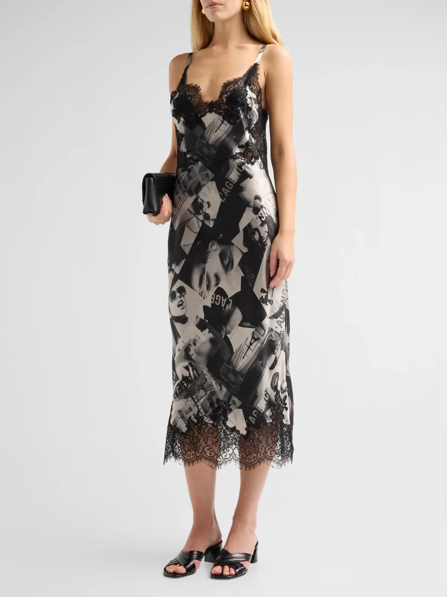 L'Agence Women's Victoire Lace-Trim Digital-Print Silk Midi Slipdress | Thumbnail 4 L'Agence Women's Victoire Lace-Trim Digital-Print Silk Midi Slipdress | Thumbnail 4