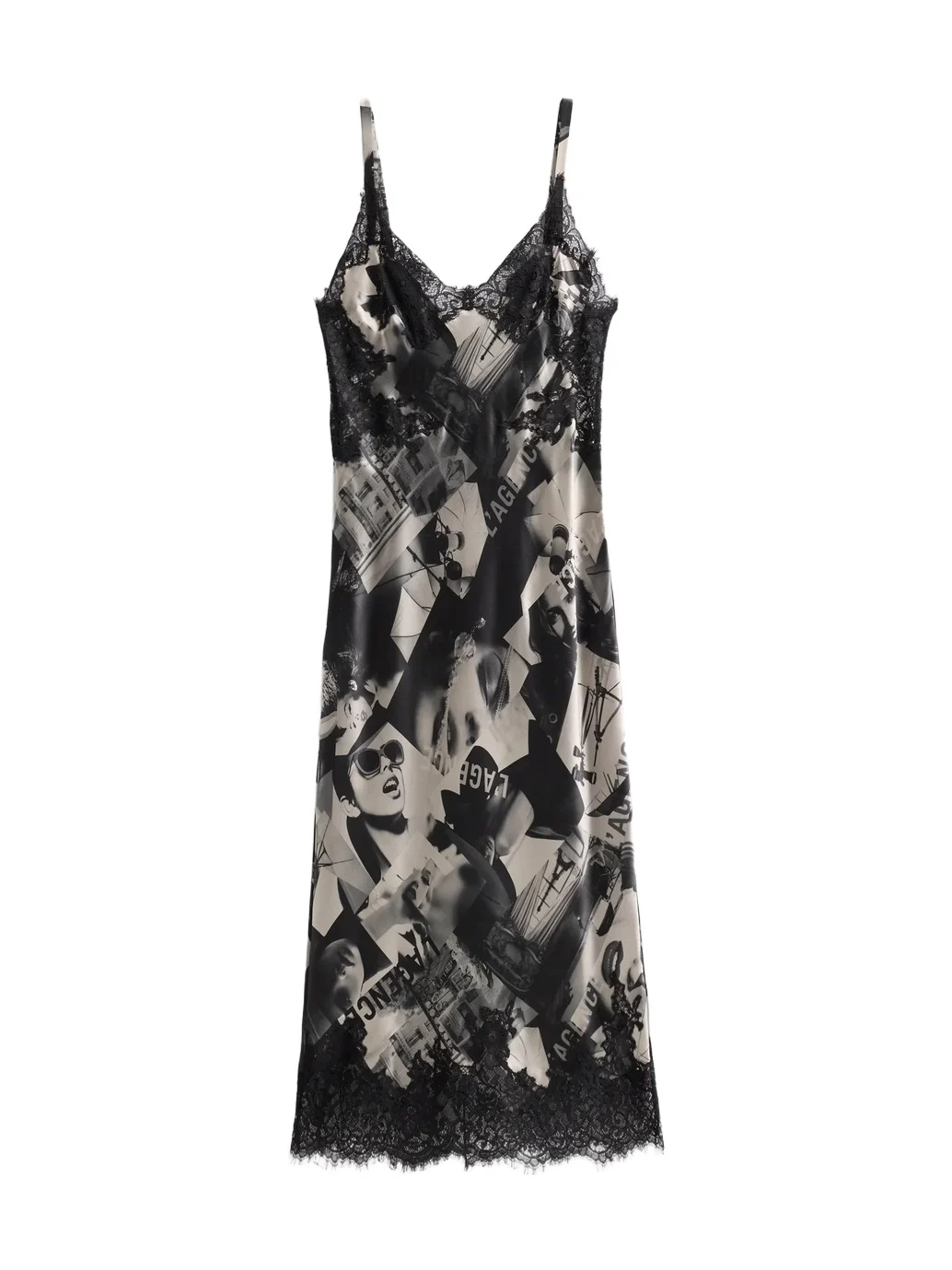 Women's Victoire Lace-Trim Digital-Print Silk Midi Slipdress Women's Victoire Lace-Trim Digital-Print Silk Midi Slipdress