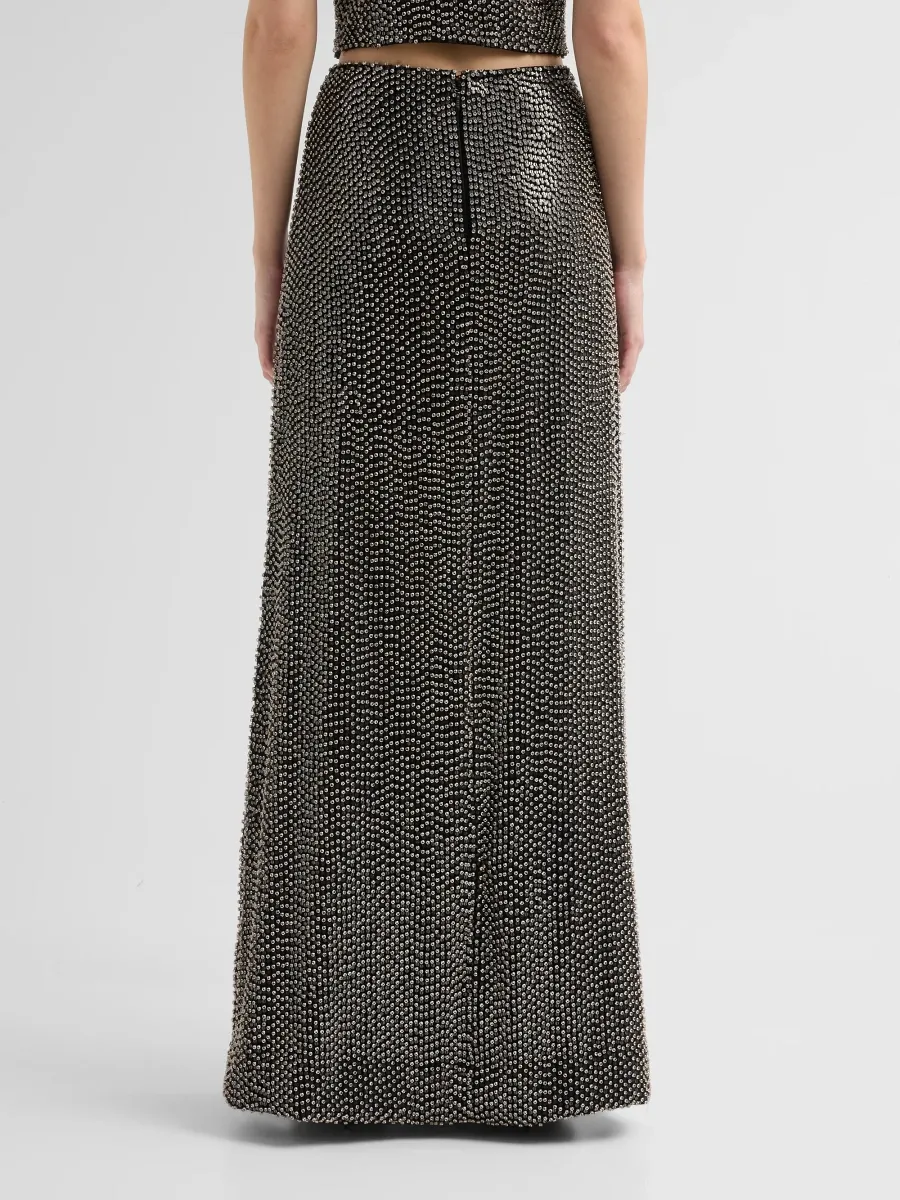 L'Agence Women's Zeta Studded Maxi Skirt | Thumbnail 3