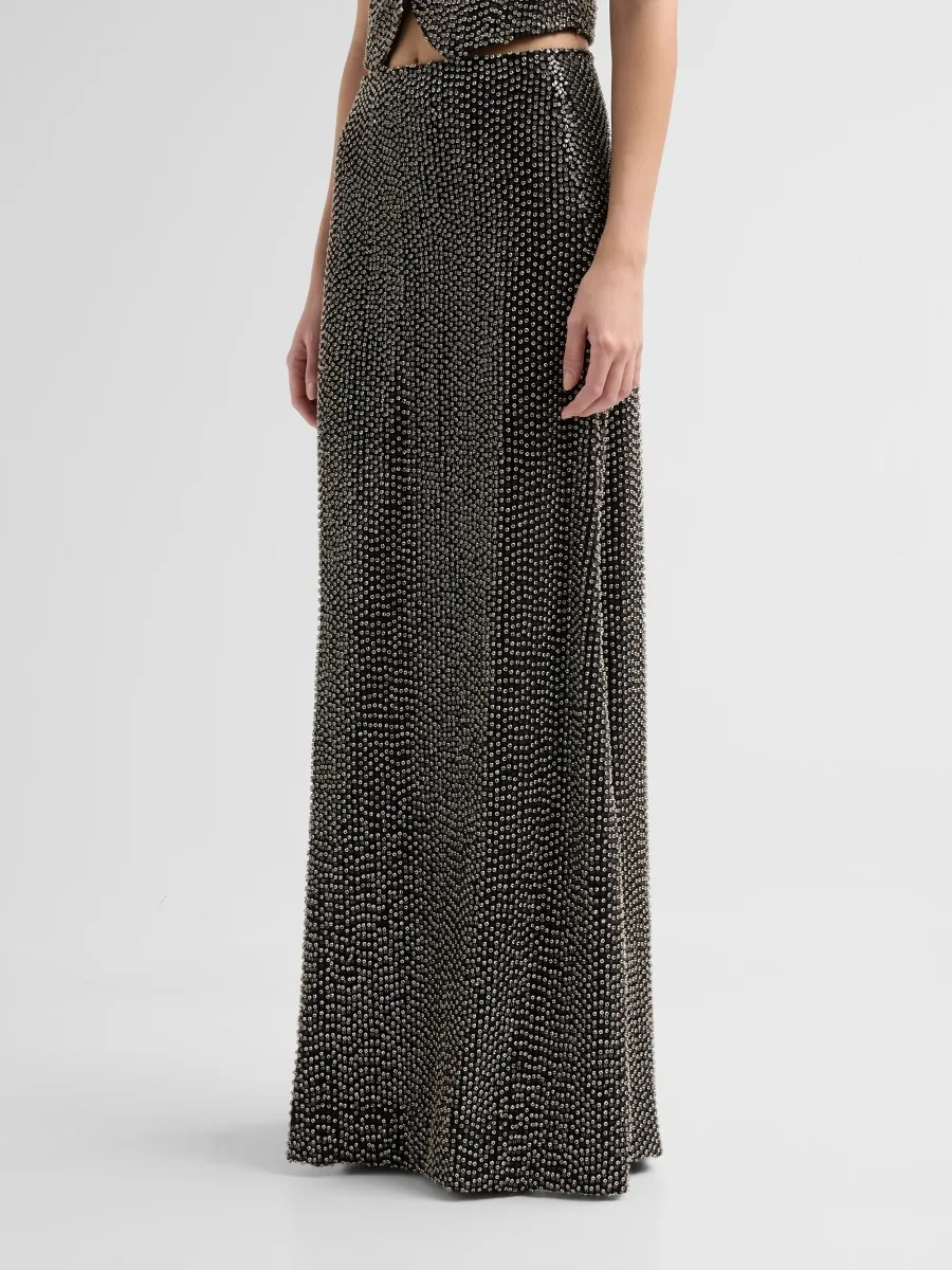 L'Agence Women's Zeta Studded Maxi Skirt | Thumbnail 4