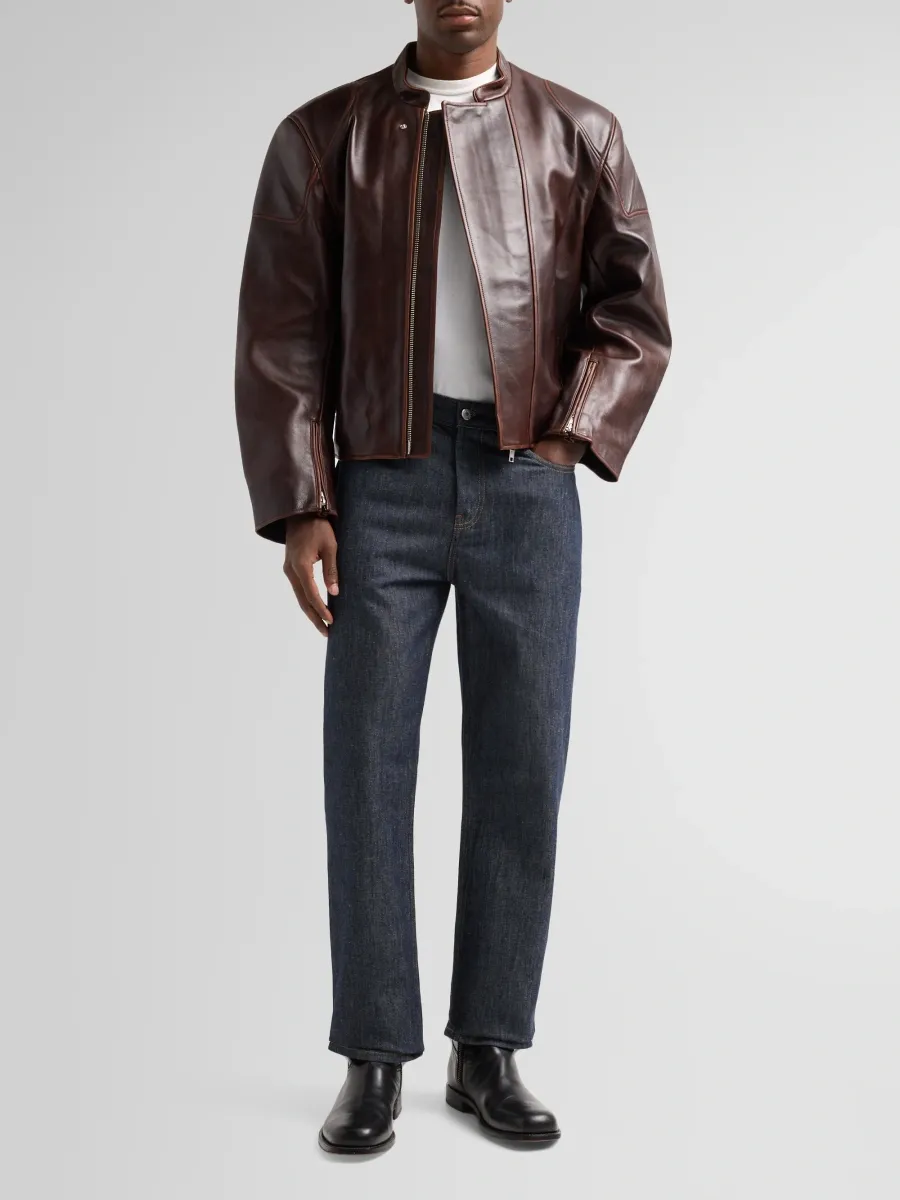 Helmut Lang Men's Leather Moto Jacket | Thumbnail 2 Helmut Lang Men's Leather Moto Jacket | Thumbnail 2