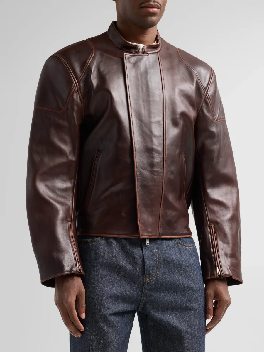 Helmut Lang Men's Leather Moto Jacket | Thumbnail 4 Helmut Lang Men's Leather Moto Jacket | Thumbnail 4