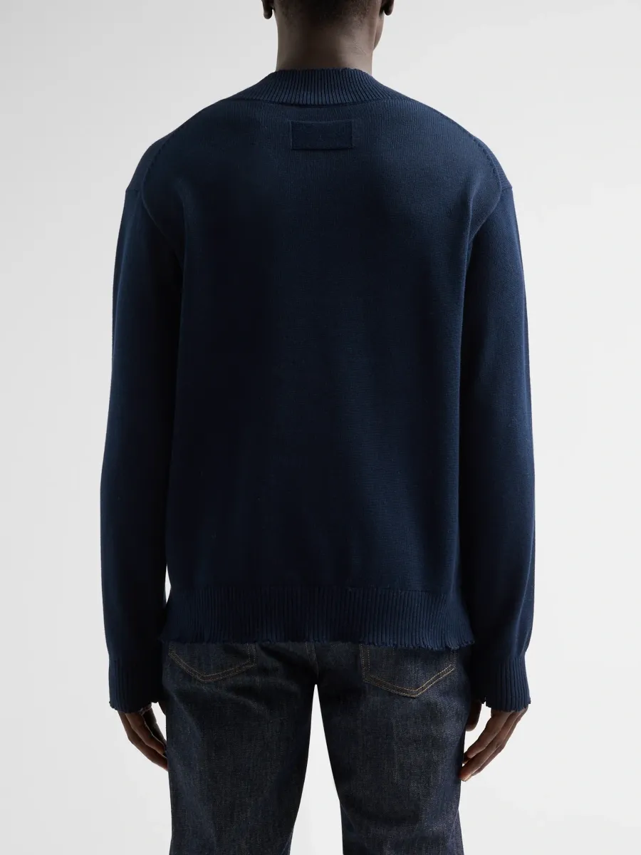 Helmut Lang Men's Distressed V-Neck Sweater | Thumbnail 3