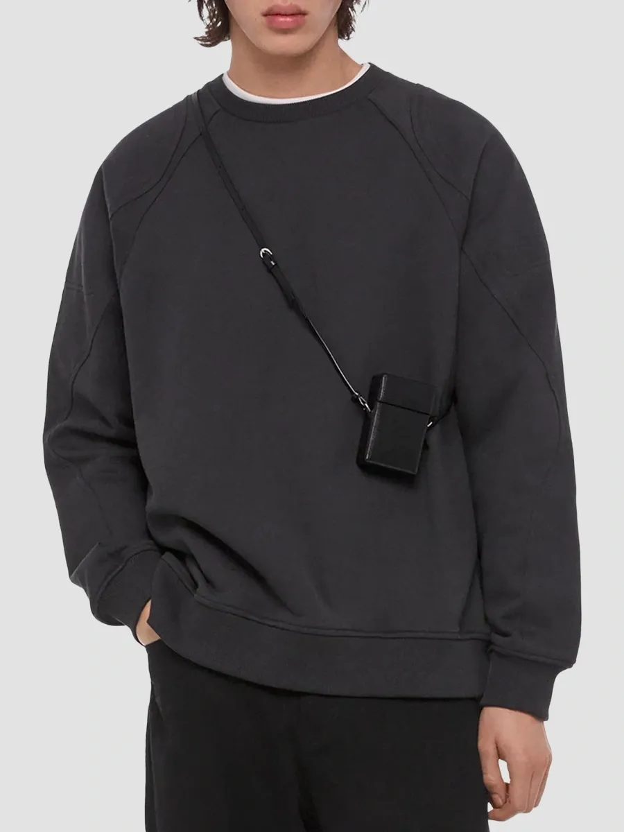 Helmut Lang Men's Patch Moto Crewneck Sweatshirt | Thumbnail 4