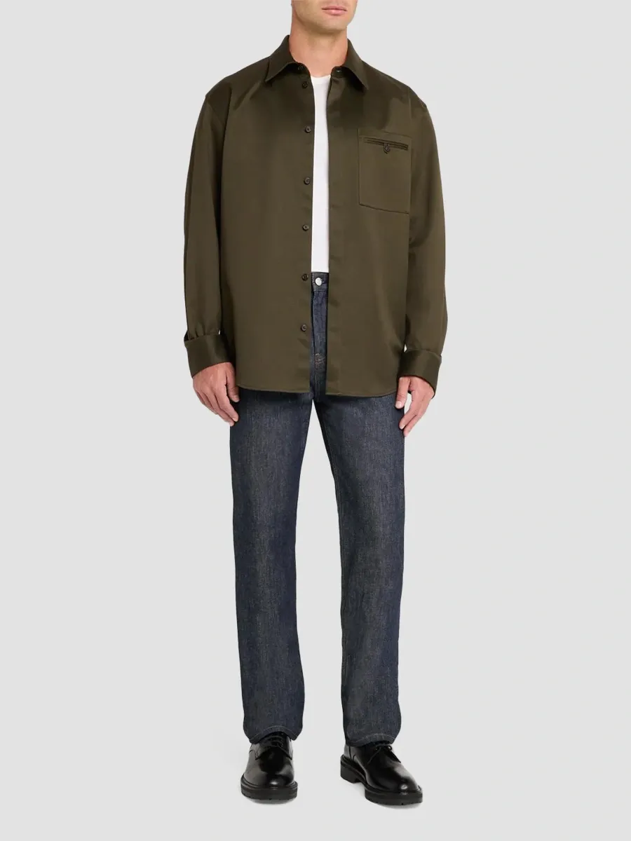 Helmut Lang Men's Cotton Sateen Overshirt | Thumbnail 2 Helmut Lang Men's Cotton Sateen Overshirt | Thumbnail 2