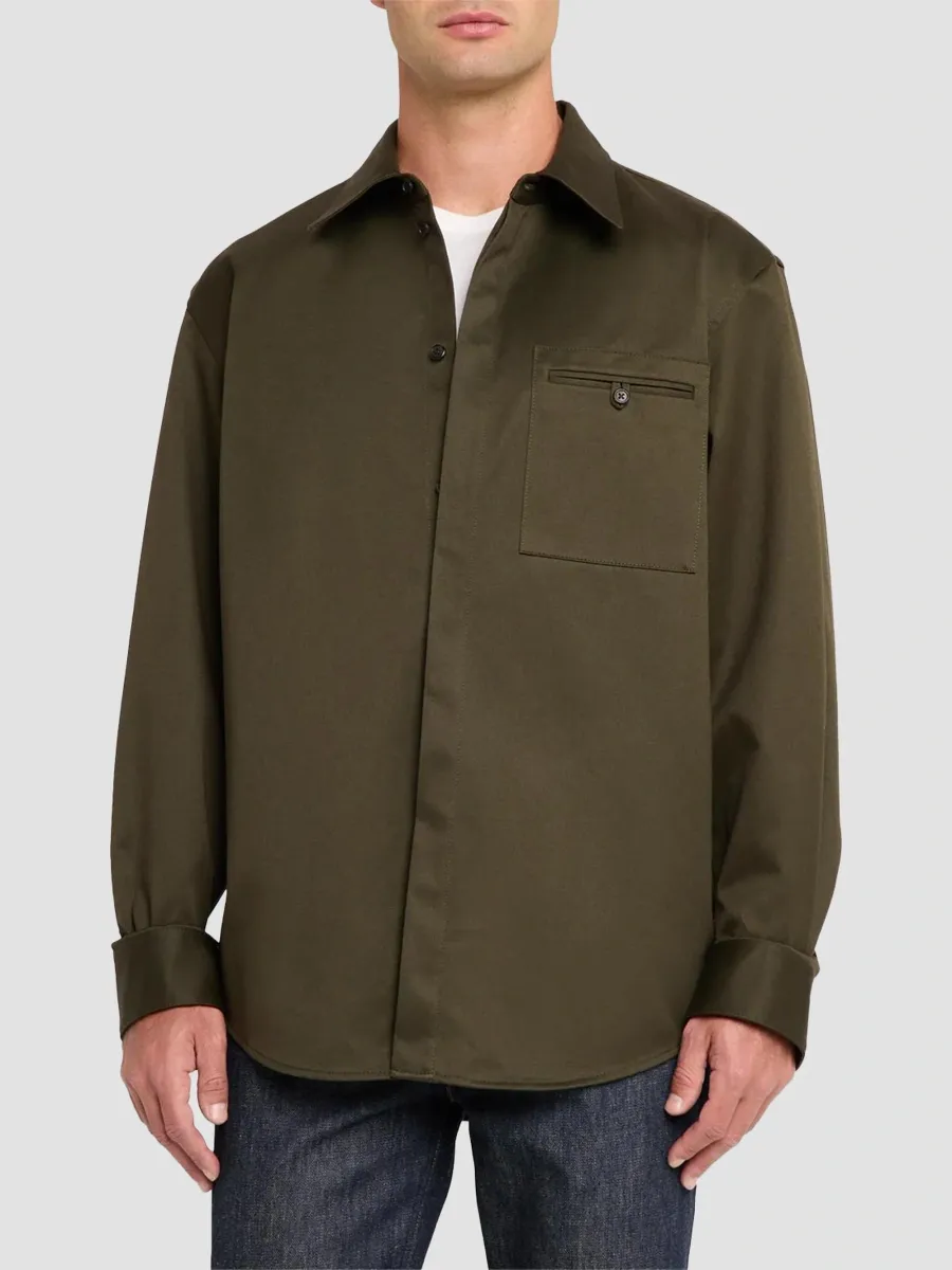Helmut Lang Men's Cotton Sateen Overshirt | Thumbnail 4 Helmut Lang Men's Cotton Sateen Overshirt | Thumbnail 4