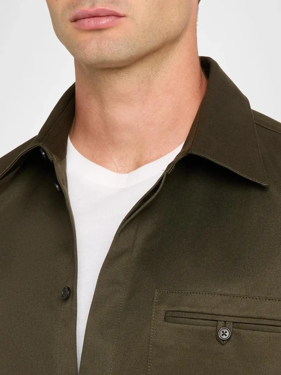 Helmut Lang Men's Cotton Sateen Overshirt | Thumbnail 5 Helmut Lang Men's Cotton Sateen Overshirt | Thumbnail 5