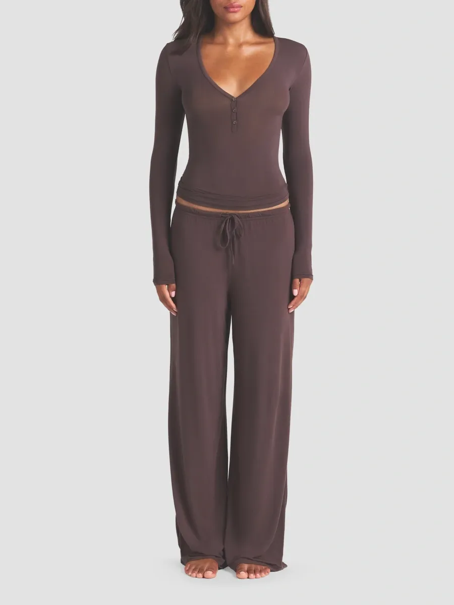 Skims Women's Cloud Sleep Henley Top | Thumbnail 2 Skims Women's Cloud Sleep Henley Top | Thumbnail 2