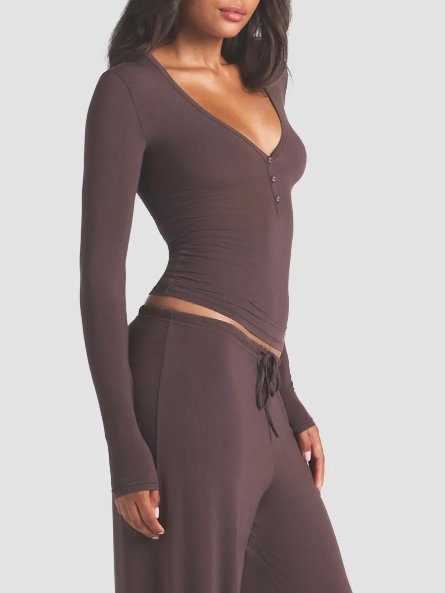 Skims Women's Cloud Sleep Henley Top | Thumbnail 5 Skims Women's Cloud Sleep Henley Top | Thumbnail 5
